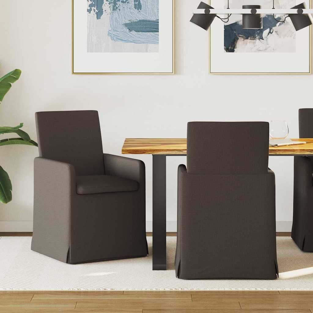 Trpezarijske stolice 2 pcs Tamno siva 57 x 67 x 95 cm