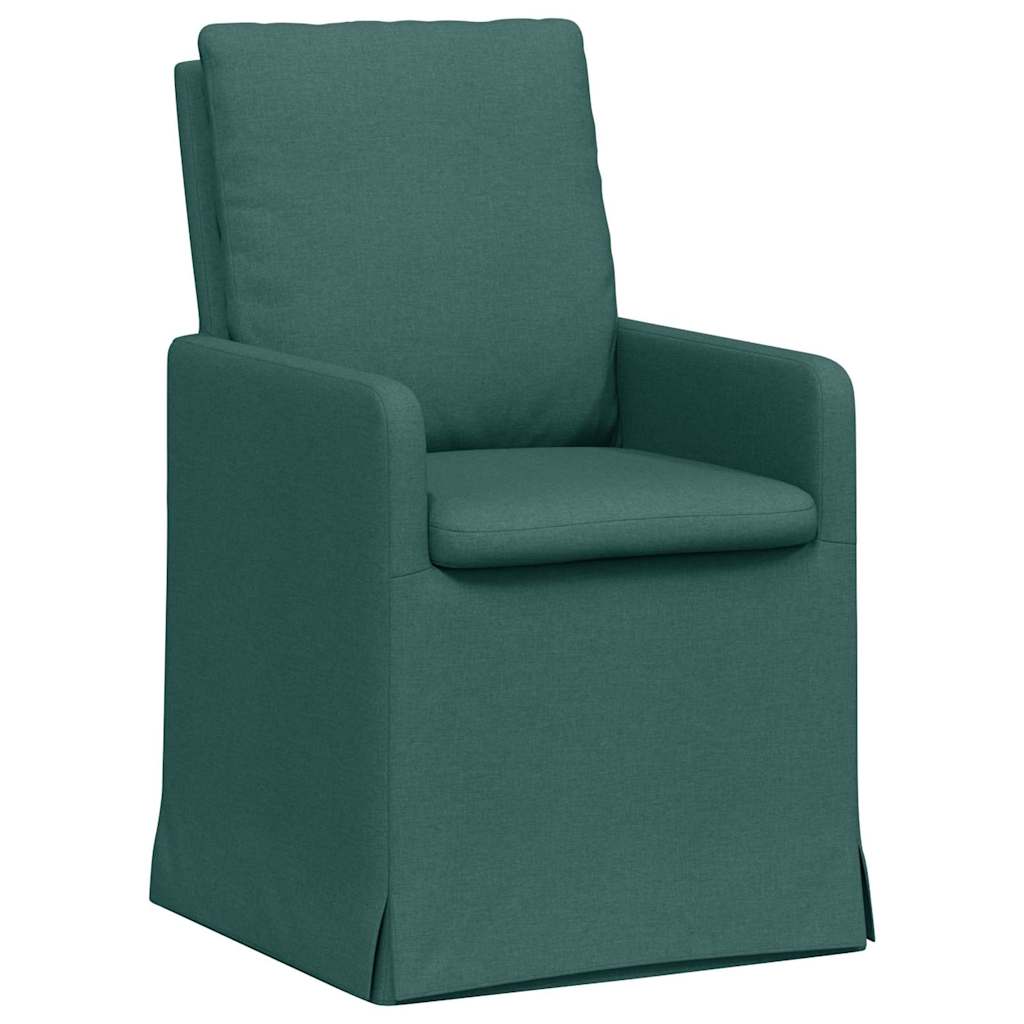 Trpezarijske stolice 2 pcs Tamnozelena 57 x 67 x 98 cm tkanina