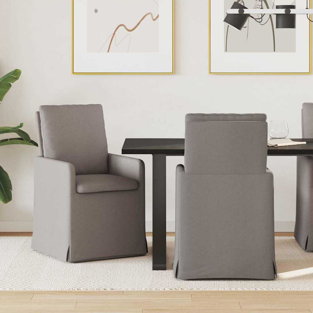 Trpezarijske stolice 2 pcs Sivo-smeđa 57 x 67 x 98 cm tkanina