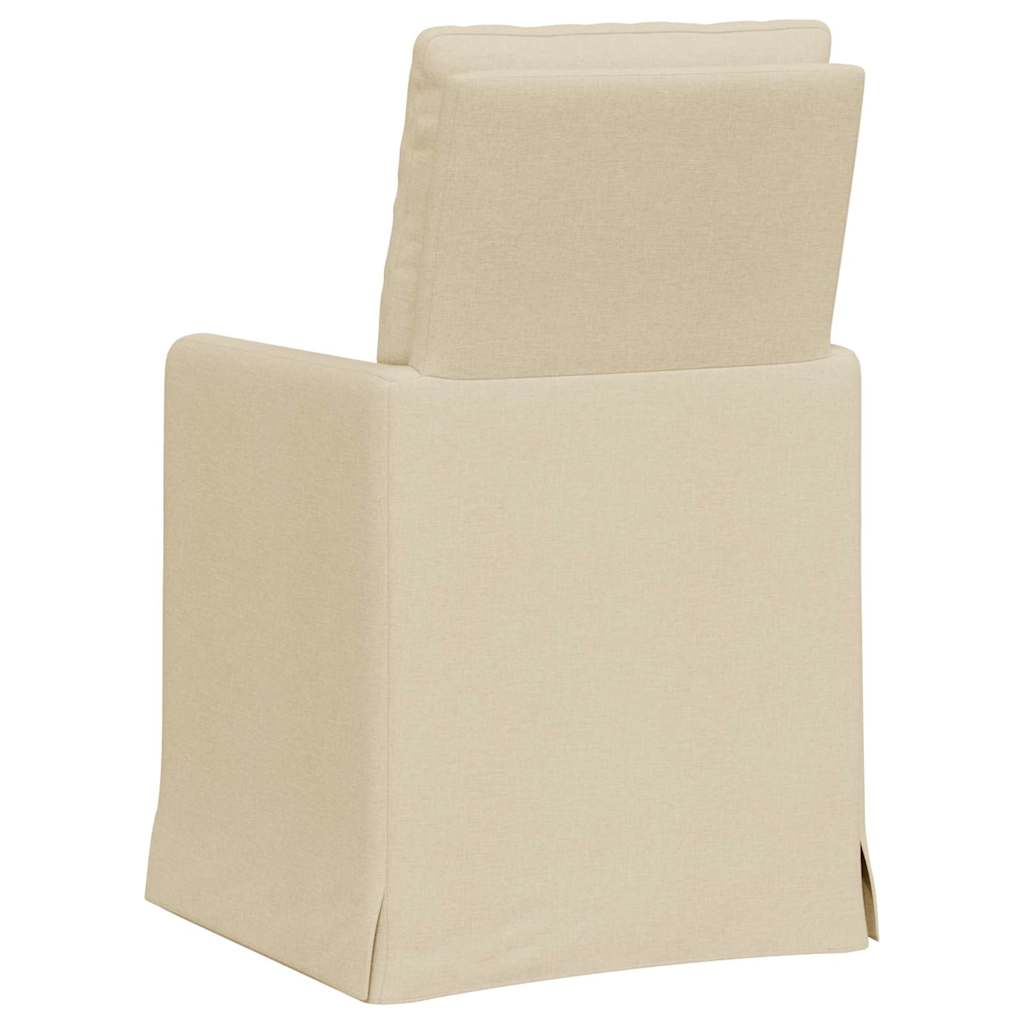 Trpezarijske stolice 2 pcs Krema 57 x 67 x 98 cm tkanina