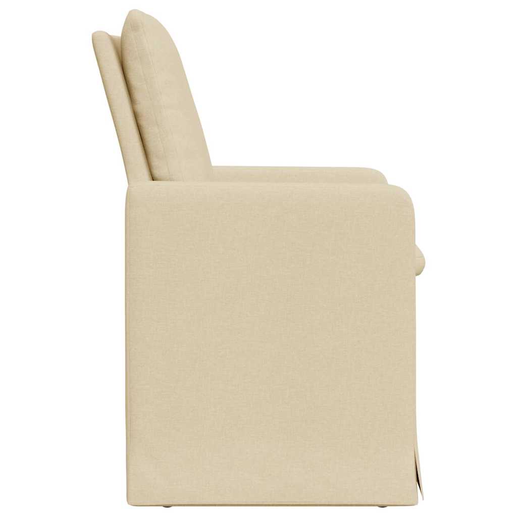 Trpezarijske stolice 2 pcs Krema 57 x 67 x 98 cm tkanina