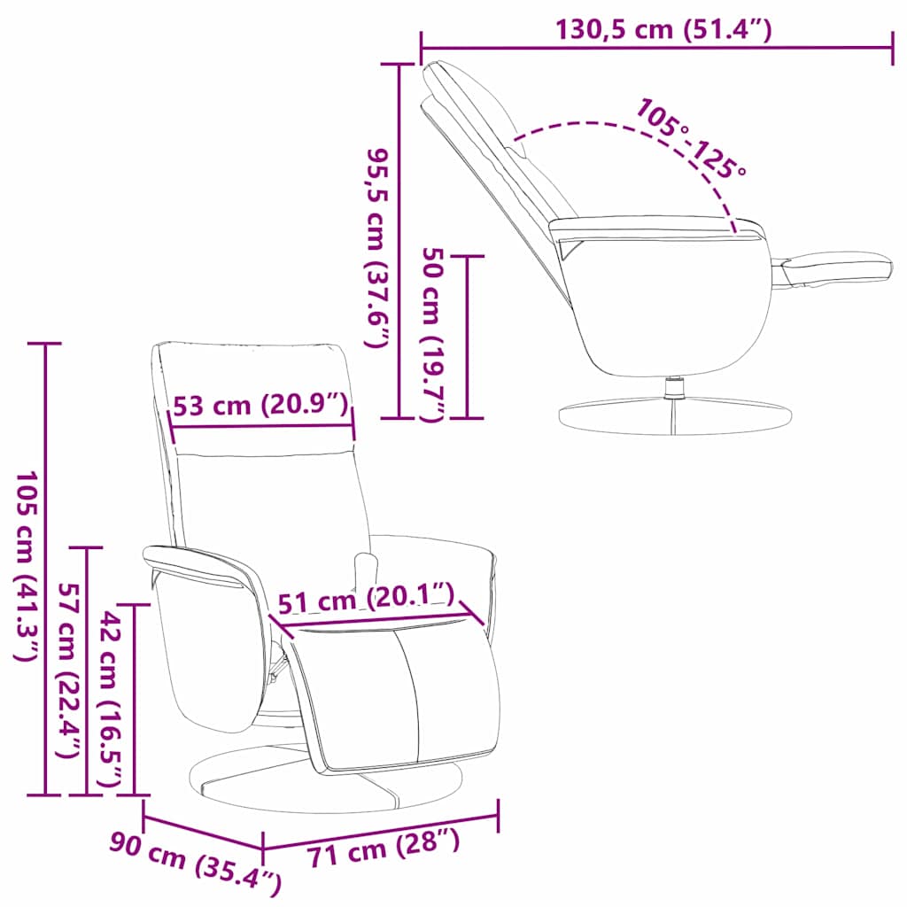 Krevetna stolica za masažu Crna 71 x 90 x 105 cm Lažna koža