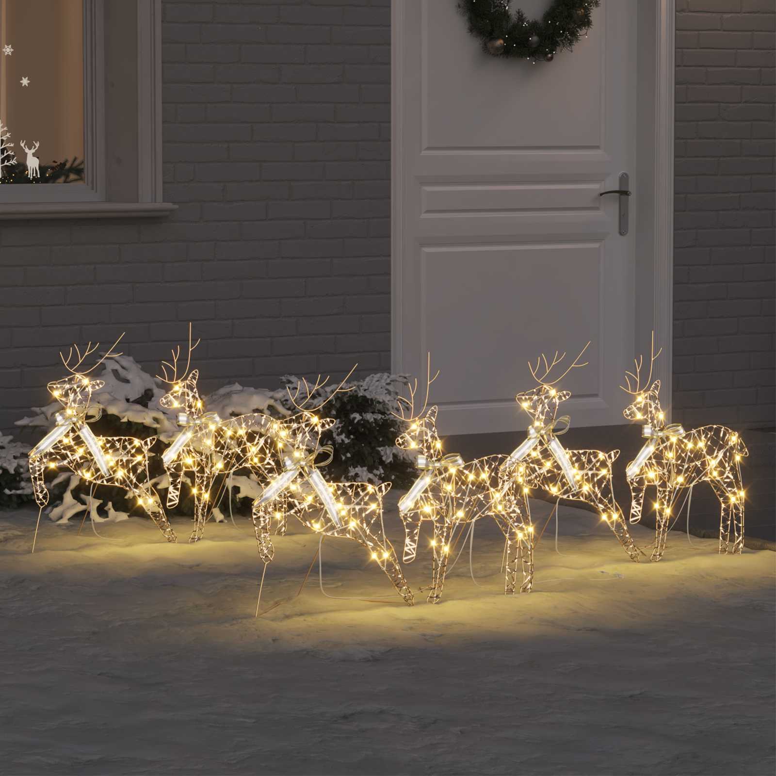LED Riječni jeleni s 180 LED svjetlima 6 pcs Zlatno PET