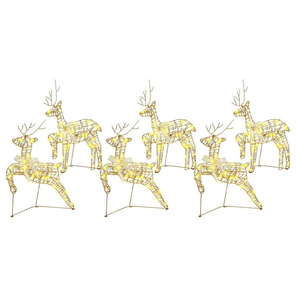 LED Riječni jeleni s 180 LED svjetlima 6 pcs Zlatno PET