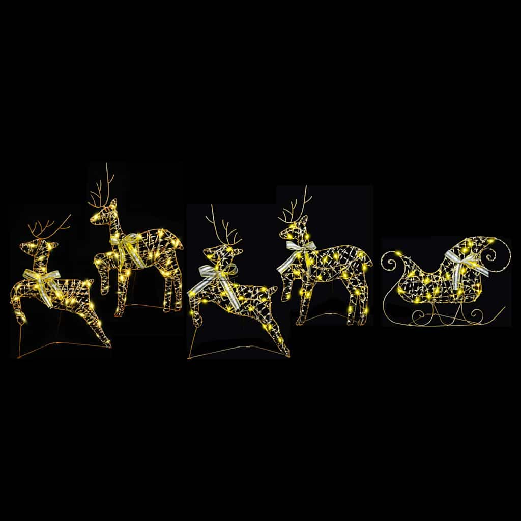 LED Riječni jeleni s 40 LED svjetlima 5 pcs Zlatno PET