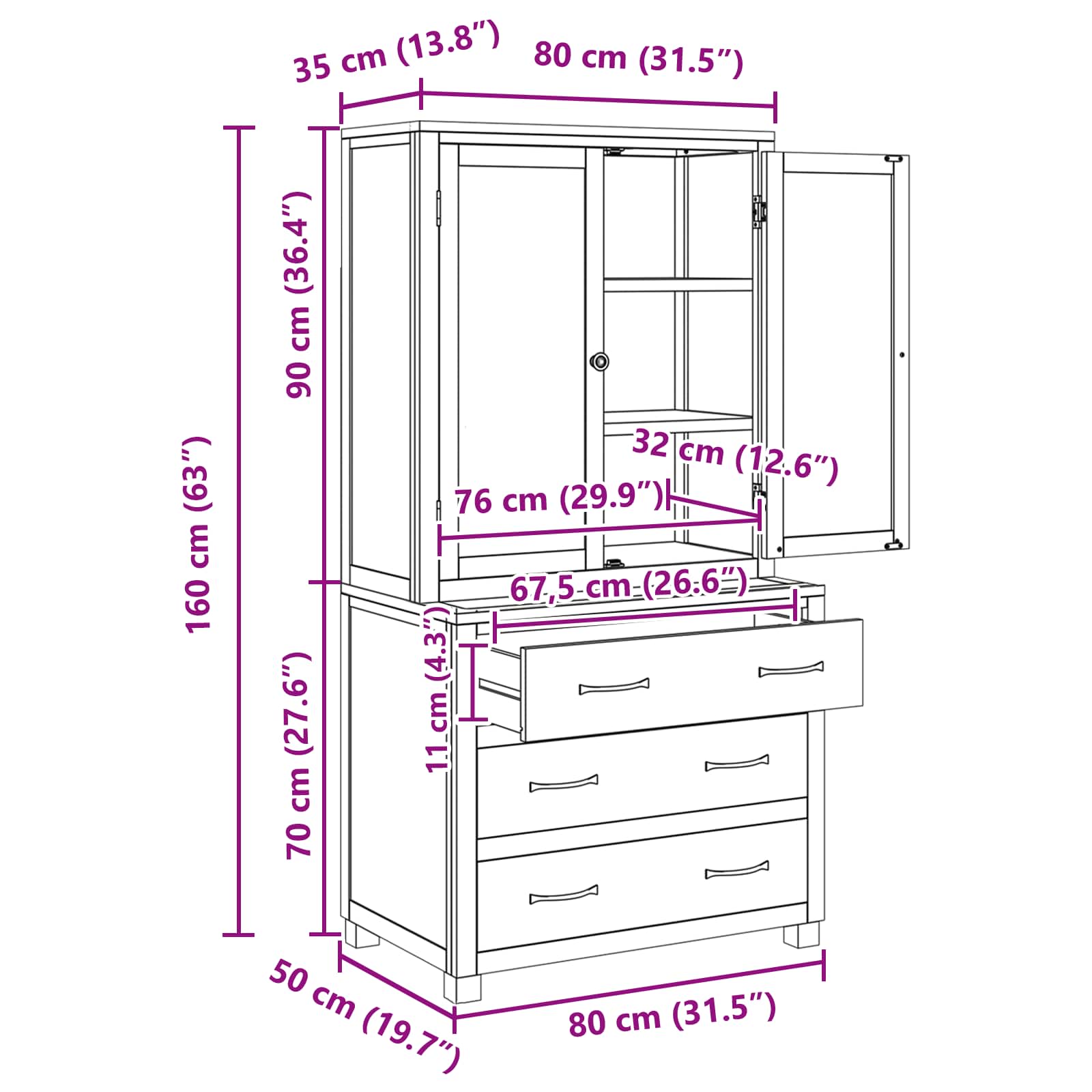 Set namještaja za pohranu 2 kom. Smeđa Čvrsto Hrastovo Drvo