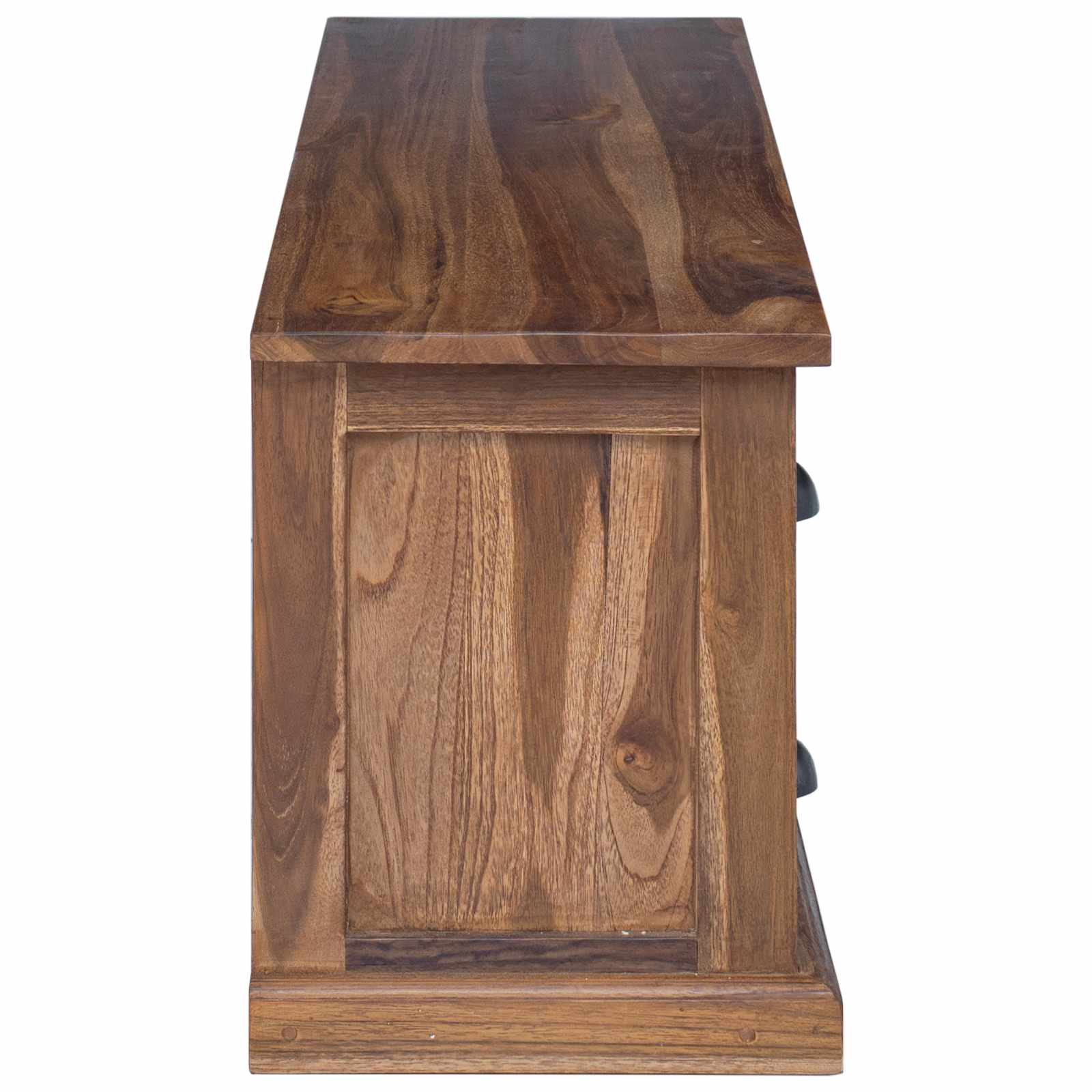 TV stalak s ladicama Prirodna 110 x 30 x 40 cm Čvrsto teak drvo