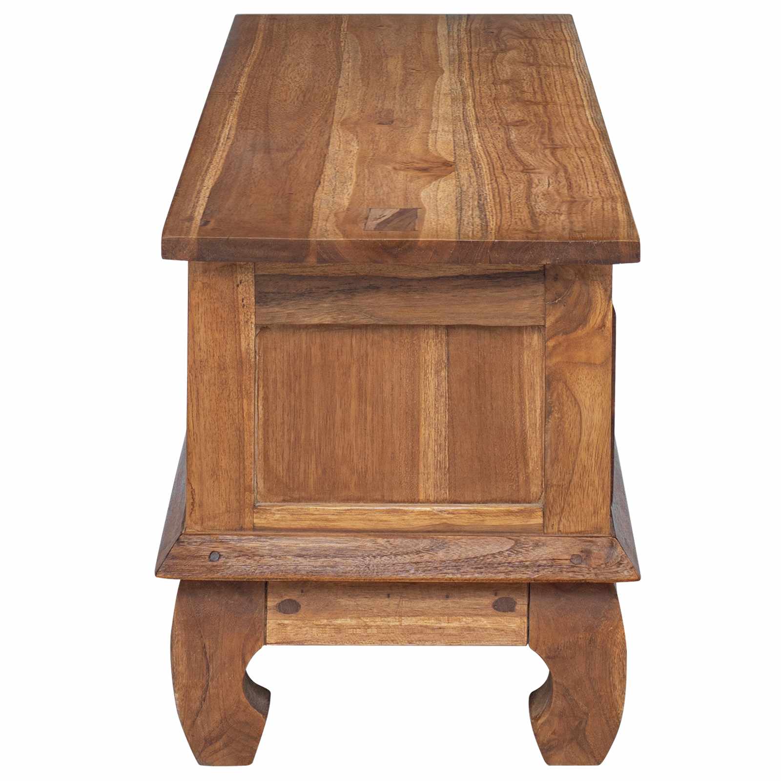 TV stalak s ladicama Prirodna 110 x 35 x 40 cm Čvrsto teak drvo