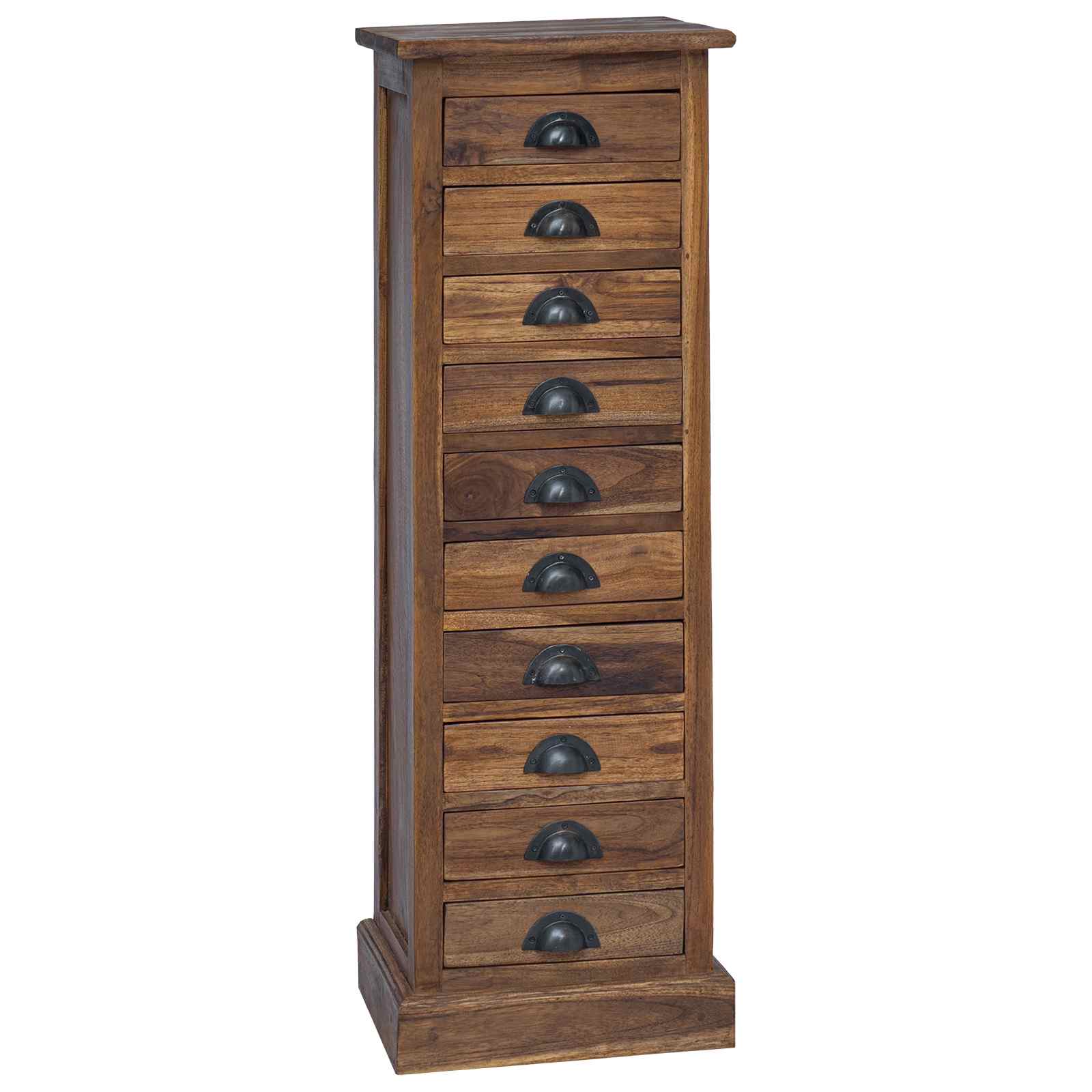 Komoda s ladicama Prirodna 35 x 30 x 110 cm Čvrsto teak drvo