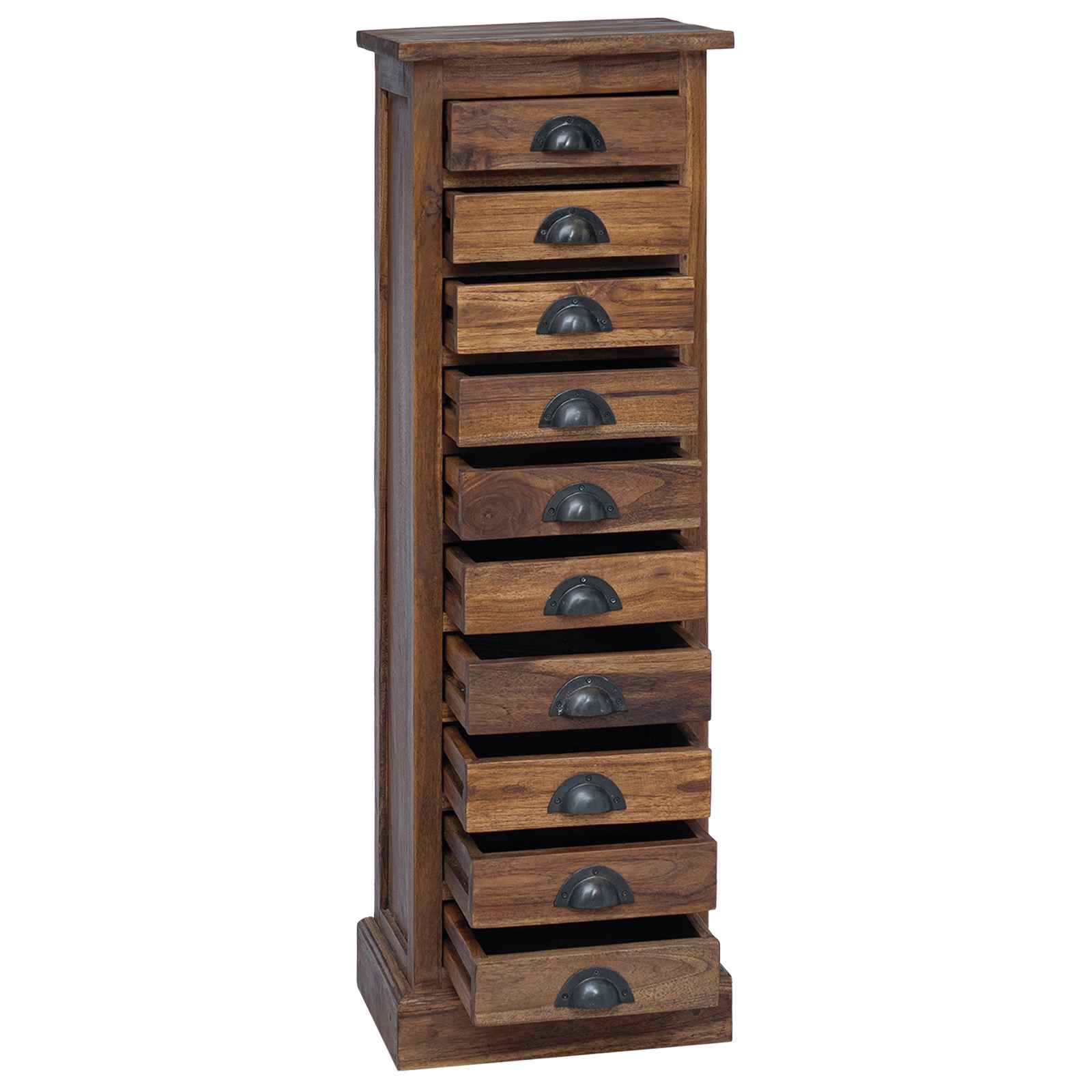 Komoda s ladicama Prirodna 35 x 30 x 110 cm Čvrsto teak drvo