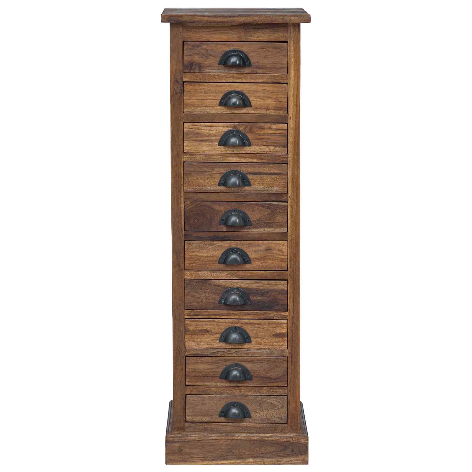 Komoda s ladicama Prirodna 35 x 30 x 110 cm Čvrsto teak drvo