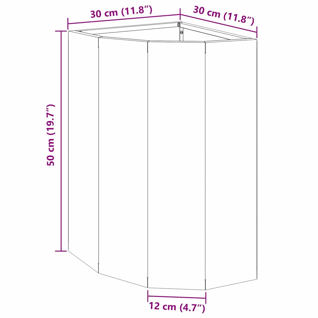 Kutni Sadič Antracit 30 x 30 x 50 cm Čelik