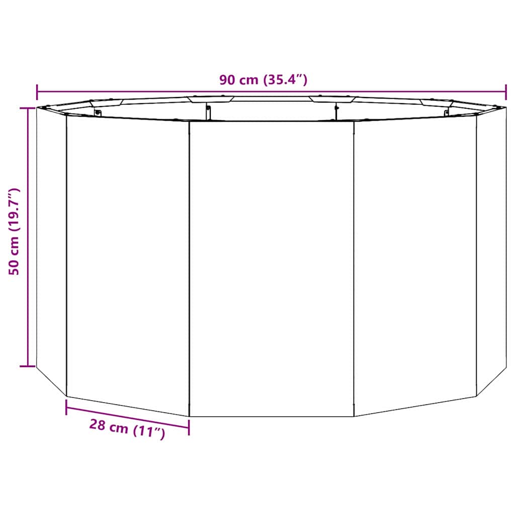 Sadilica Rđa 90 x 90 x 50 cm Čelik otporan na vremenske uvjete