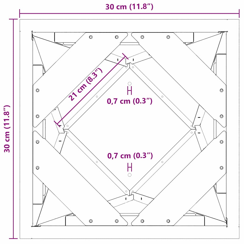Sadilica 2 pcs Crna 30 x 30 x 75 cm Čelik