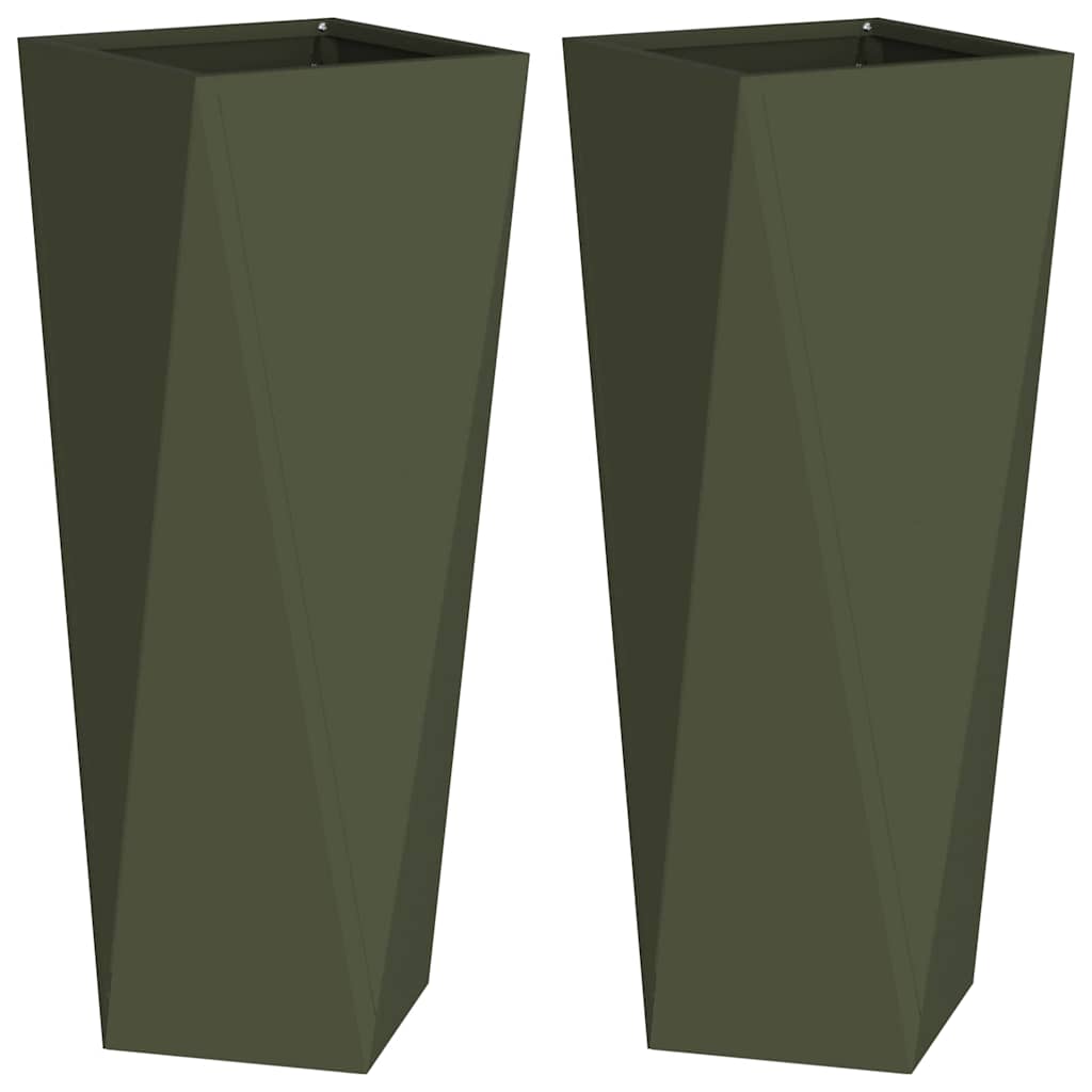 Sadilica 2 pcs Maslinasto zelena 30 x 30 x 75 cm Čelik