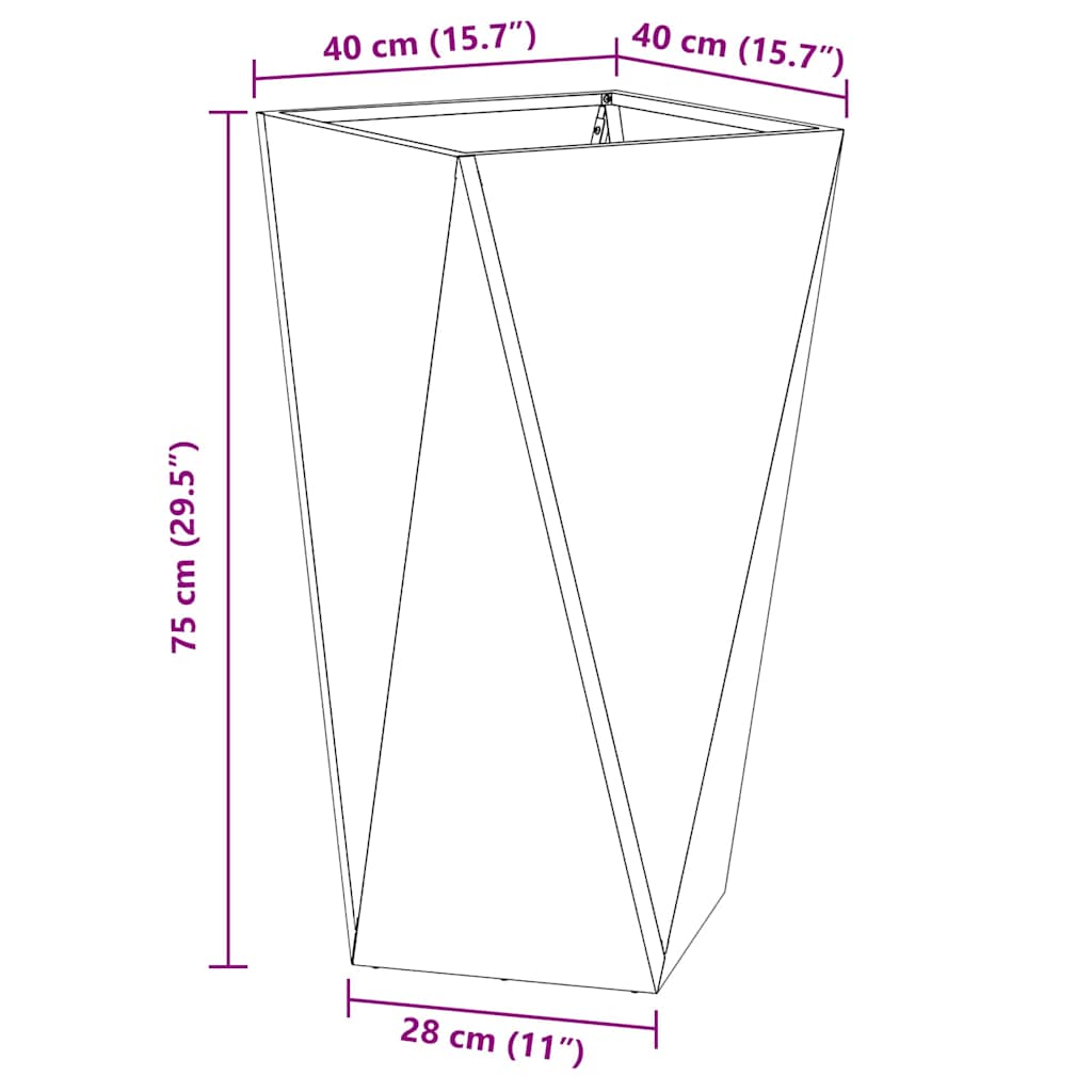 Sadilica 2 pcs Srebrno 40 x 40 x 75 cm Cinkani čelik