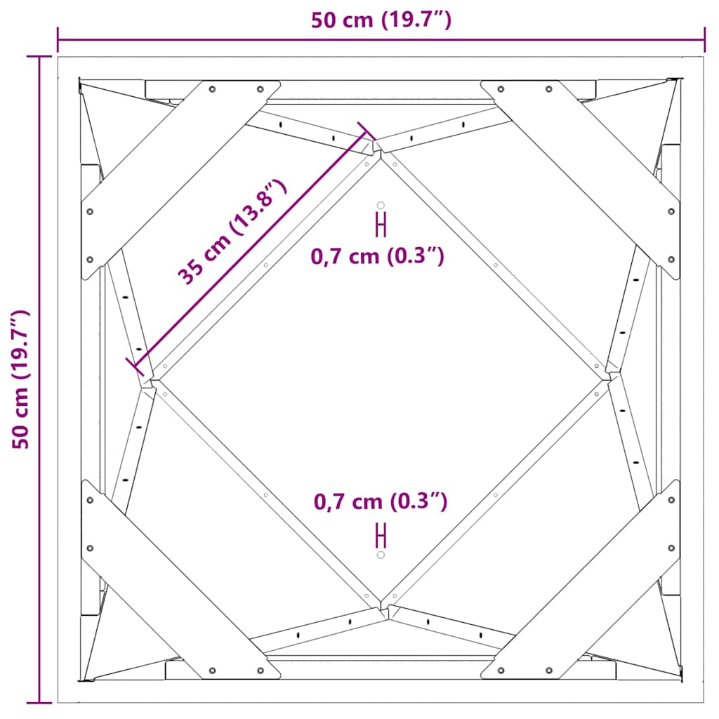 Sadilica 2 pcs Crna 50 x 50 x 75 cm Čelik