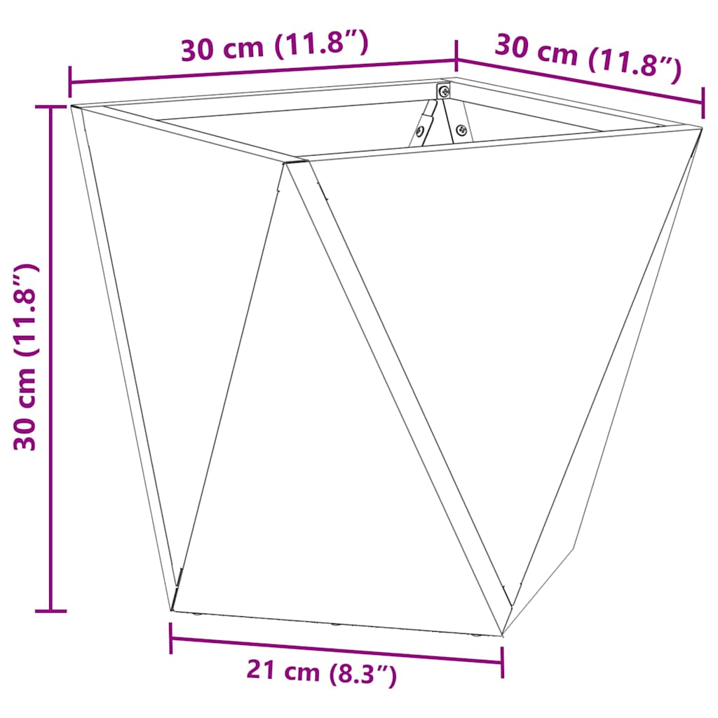 Sadilica 2 pcs Rđa 30 x 30 x 30 cm