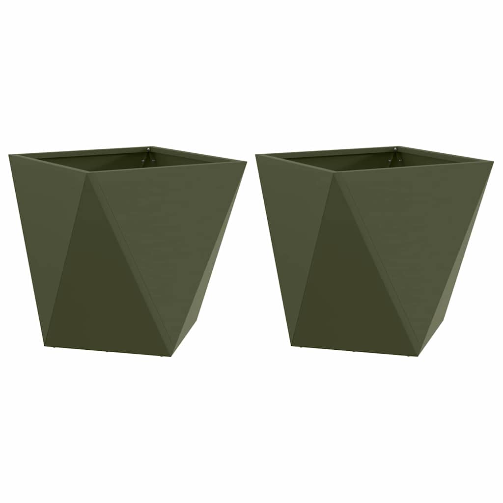 Sadilica 2 pcs Maslinasto zelena 40 x 40 x 40 cm Čelik
