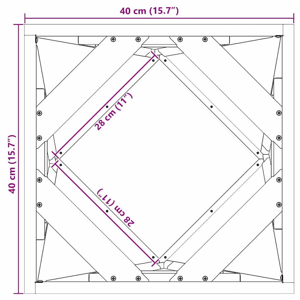 Sadilica 2 pcs Rđa 40 x 40 x 40 cm