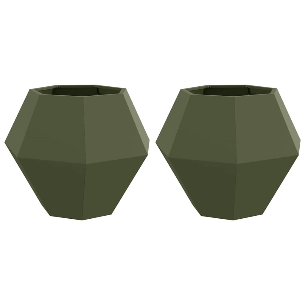 Sadilica 2 pcs Maslinasto zelena 75 x 75 x 60 cm Čelik