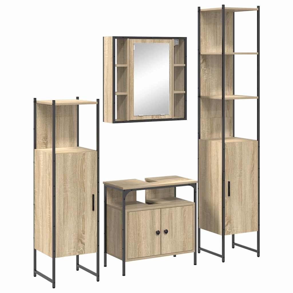 Set namještaja za kupaonicu s policom Zidne 4 pcs Sonoma hrast