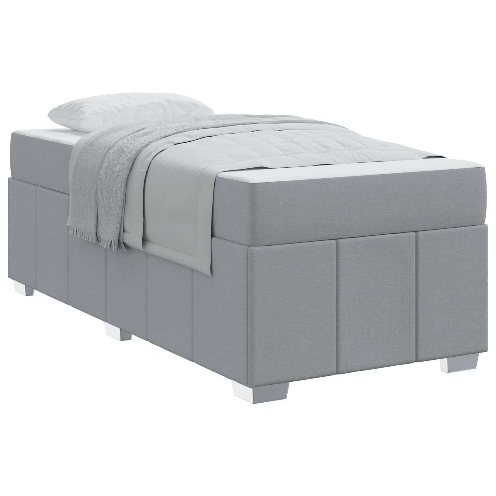 Krevetna konstrukcija Svijetlo siva 90 x 200 cm tkanina