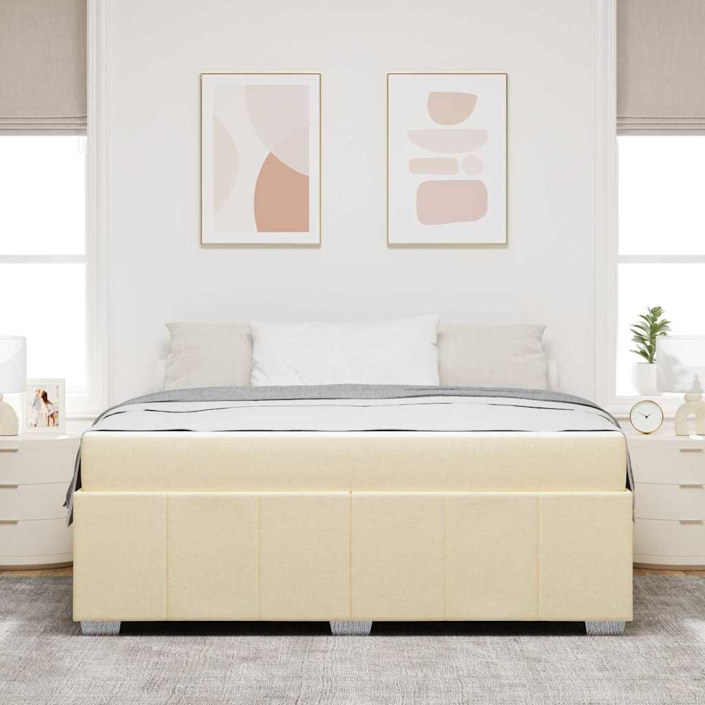 Krevetna konstrukcija s madracem Krema 180 x 200 cm tkanina