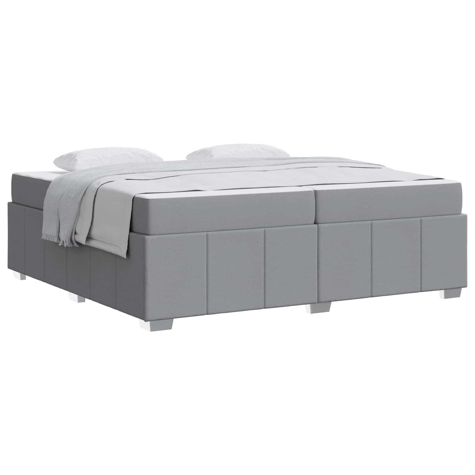 Krevetna konstrukcija Svijetlo siva 200 x 200 cm tkanina