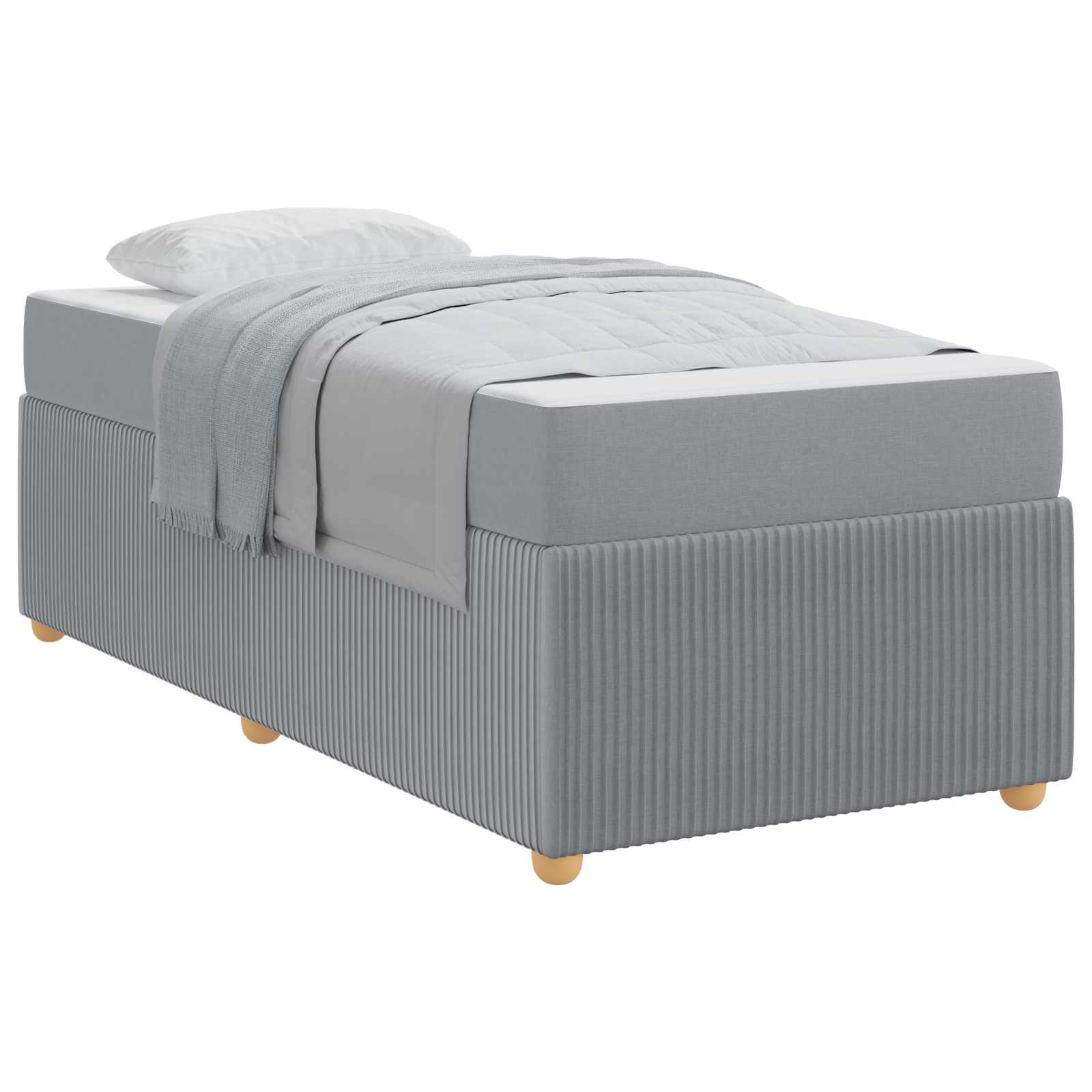 Krevetna konstrukcija Svijetlo siva 90 x 200 cm tkanina