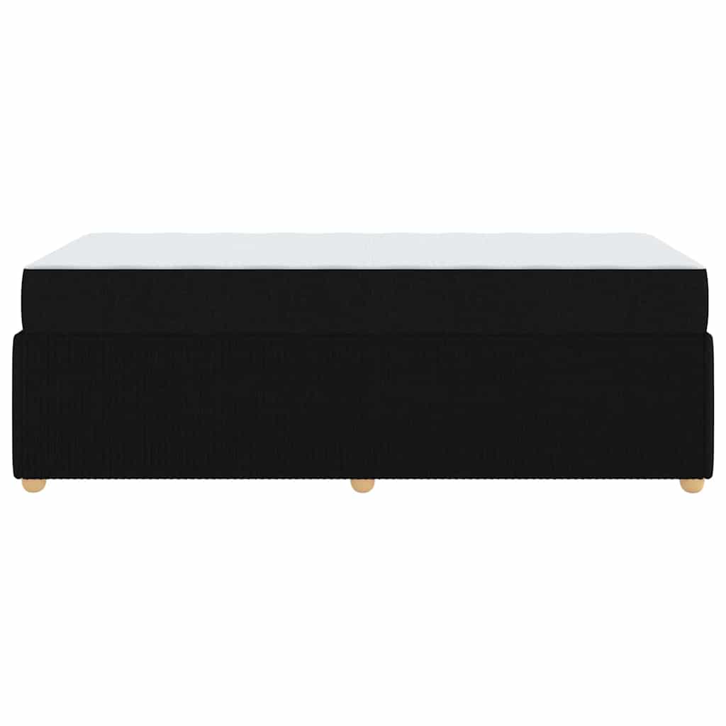 Krevetna konstrukcija s madracem Crna 90 x 200 cm tkanina