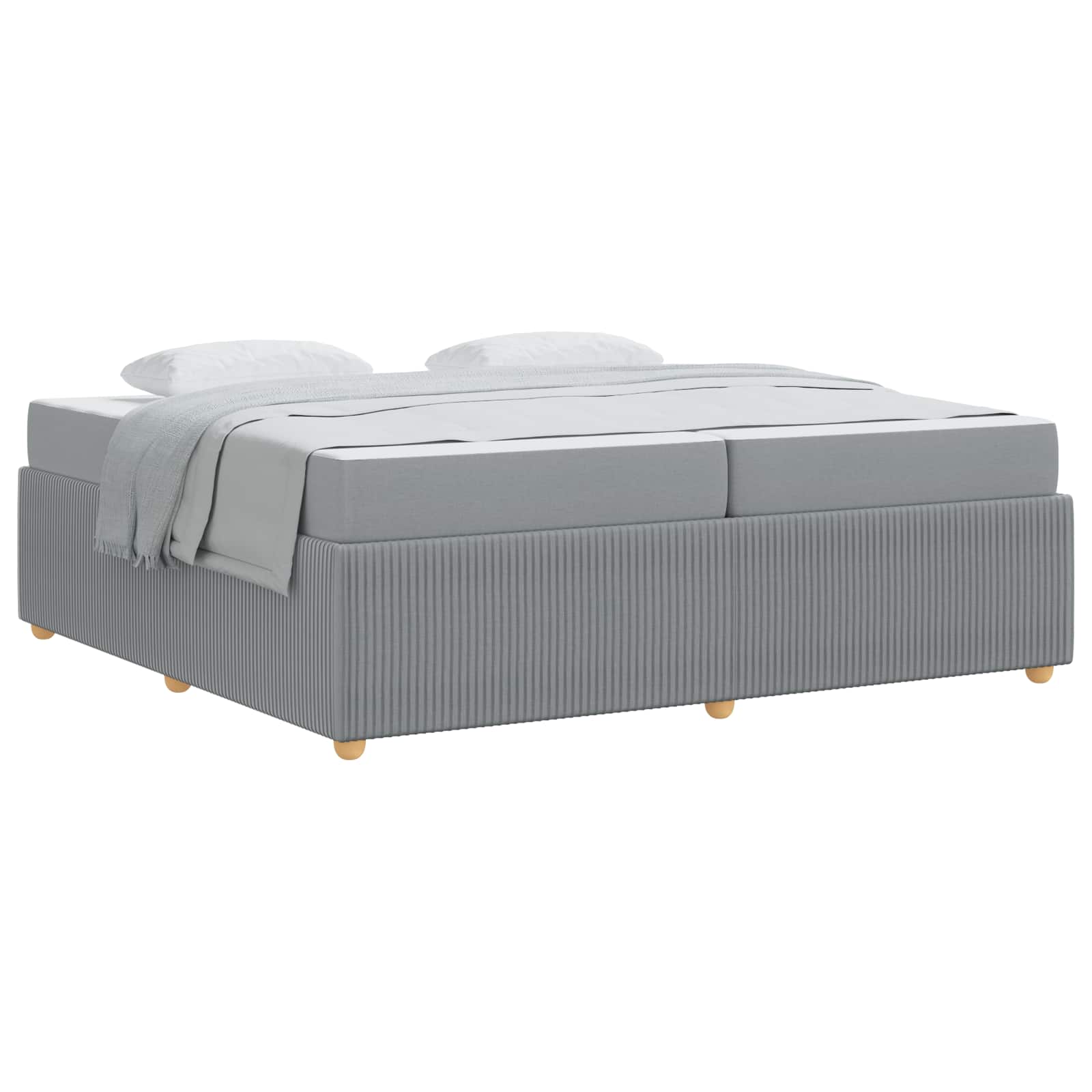 Krevetna konstrukcija Svijetlo siva 200 x 200 cm tkanina