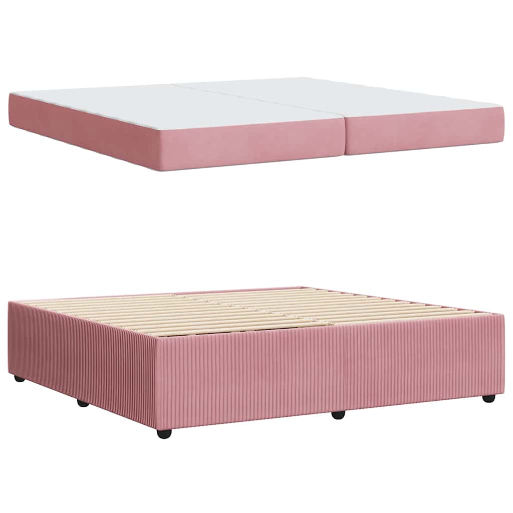 Krevetna konstrukcija s madracem Ružičasta 200 x 200 cm tkanina