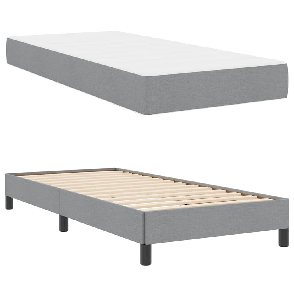 Krevet s opruga kutije Svijetlo siva 80 x 200 cm tkanina