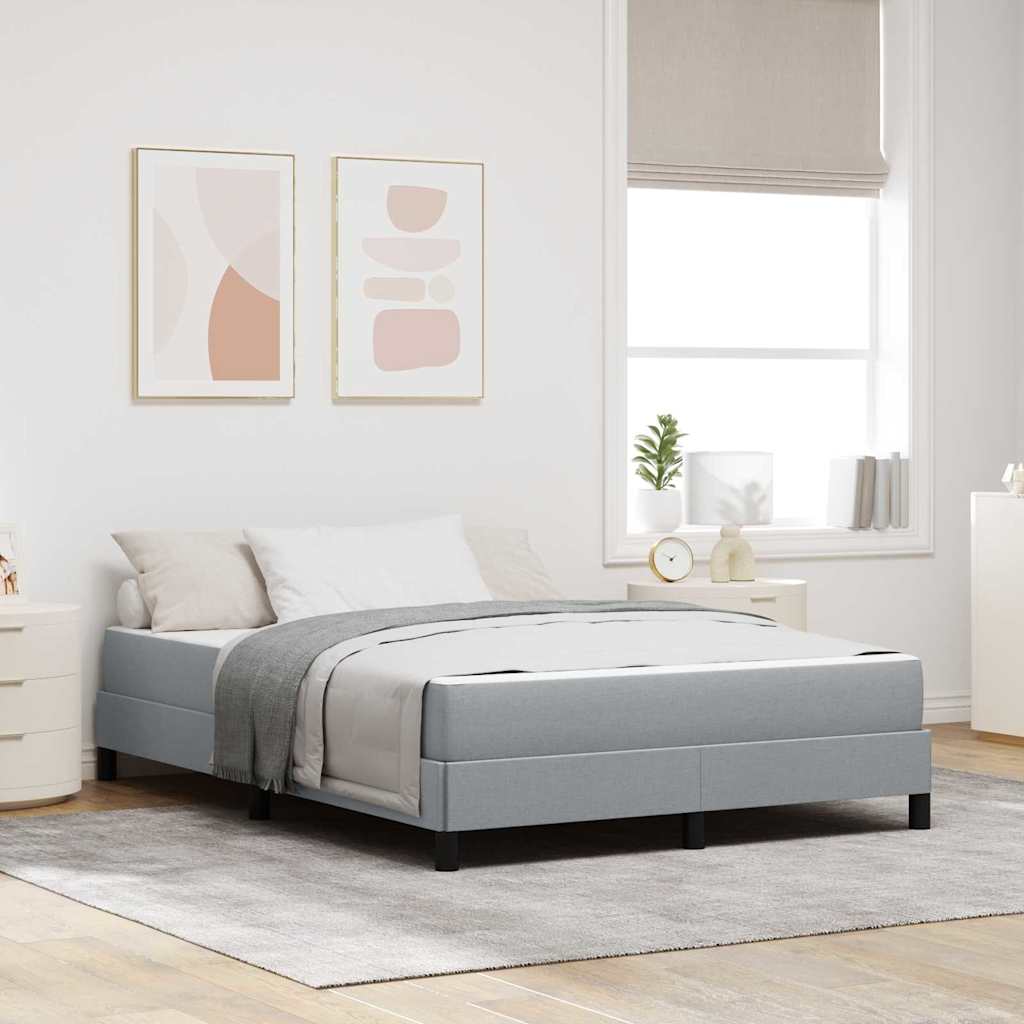 Krevet s opruga kutije Svijetlo siva 140 x 190 cm tkanina