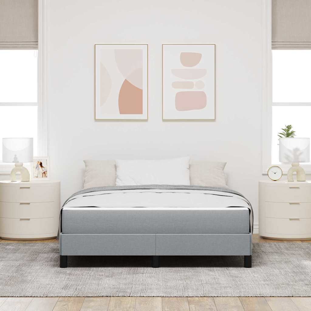Krevet s opruga kutije Svijetlo siva 140 x 190 cm tkanina