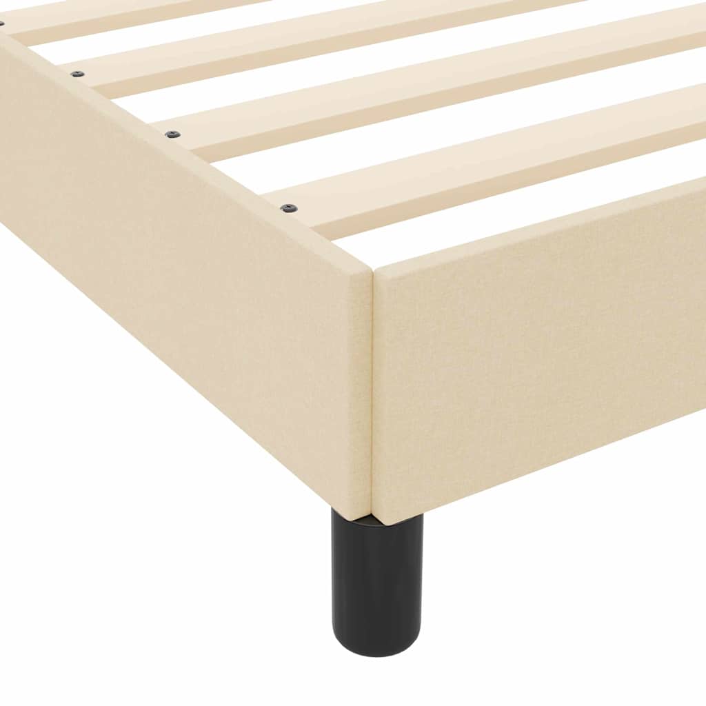 Krevet s opruga kutije s madracem Krema 140 x 190 cm tkanina
