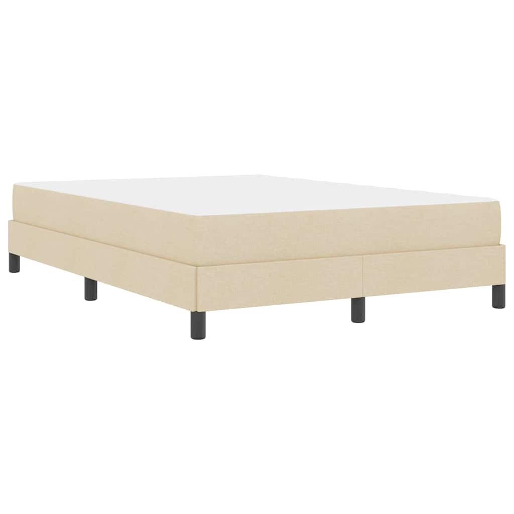 Krevet s opruga kutije s madracem Krema 140 x 190 cm tkanina