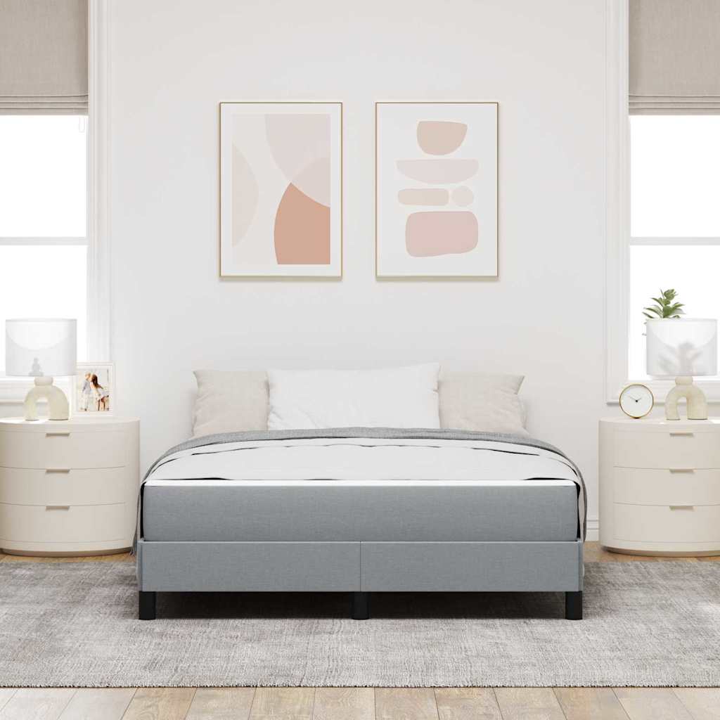 Krevet s opruga kutije Svijetlo siva 140 x 200 cm tkanina