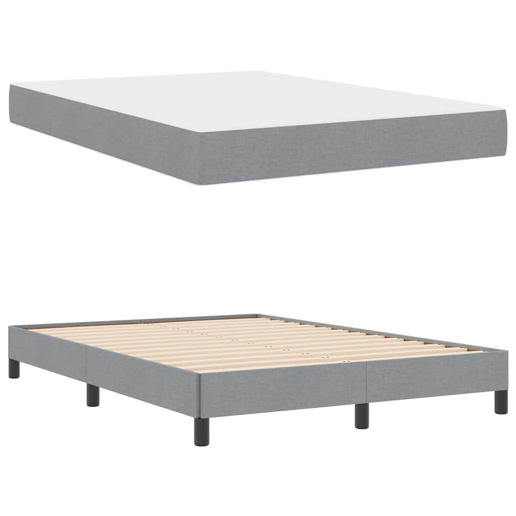 Krevet s opruga kutije Svijetlo siva 140 x 200 cm tkanina