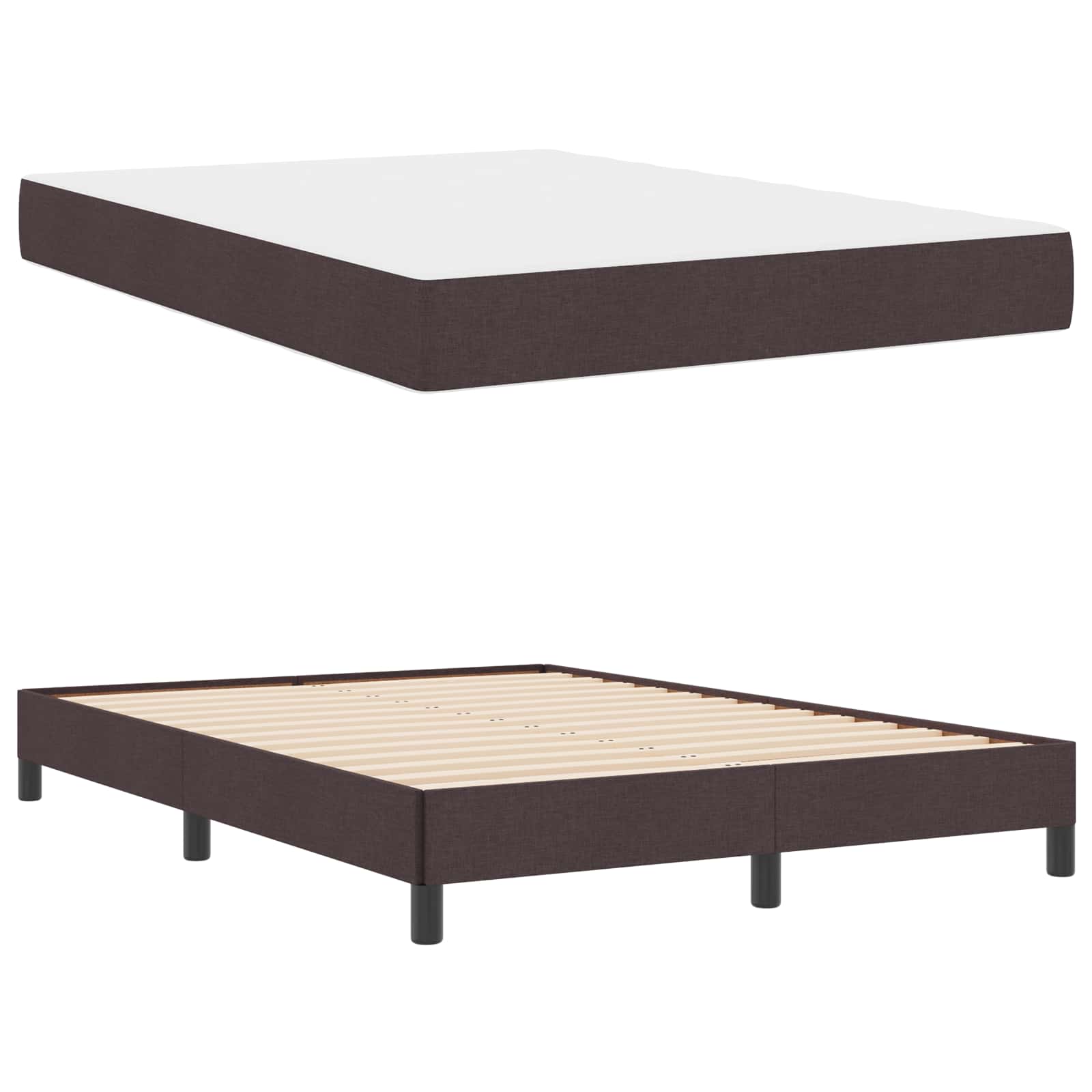 Krevet s opruga kutije Tamno smeđa 140 x 200 cm tkanina