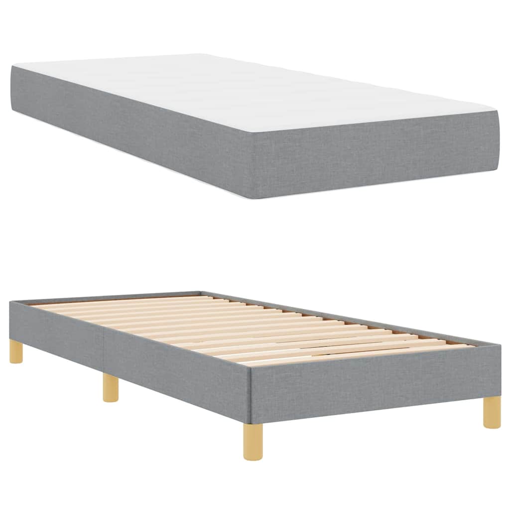 Krevet s opruga kutije Svijetlo siva 80 x 200 cm tkanina