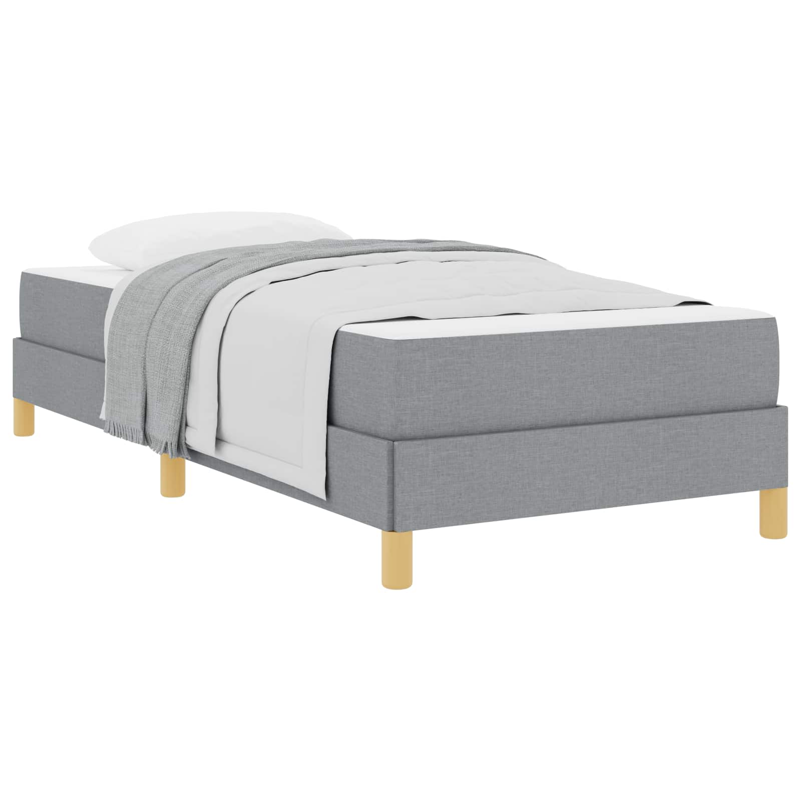 Krevet s opruga kutije Svijetlo siva 100 x 200 cm tkanina