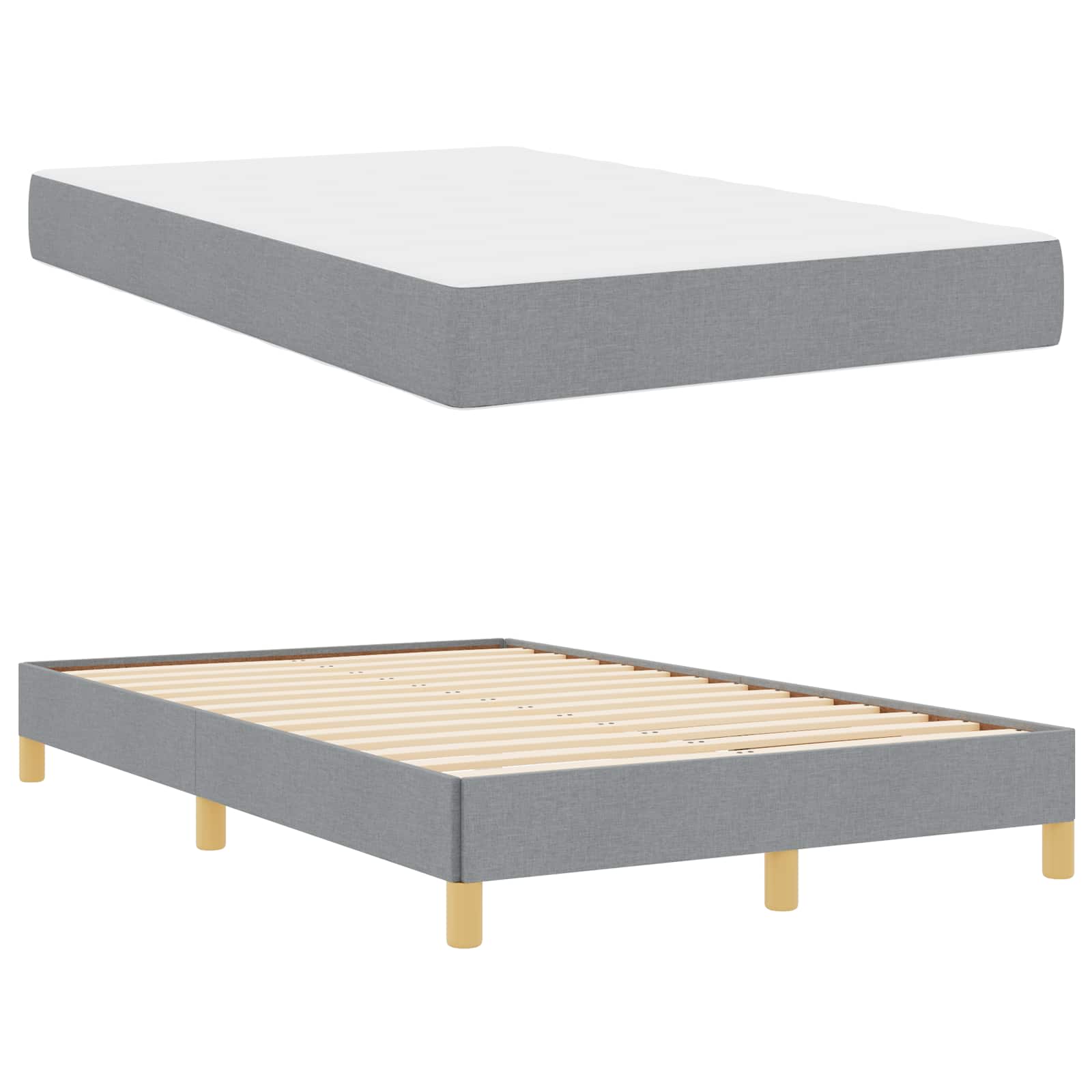 Krevet s opruga kutije Svijetlo siva 120 x 200 cm tkanina