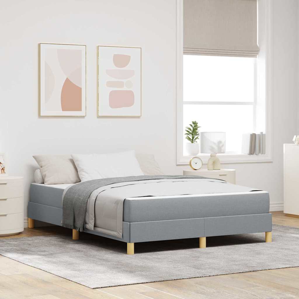 Krevet s opruga kutije Svijetlo siva 140 x 190 cm tkanina