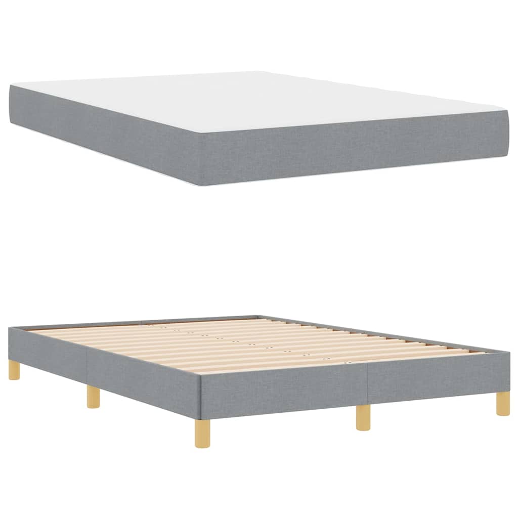 Krevet s opruga kutije Svijetlo siva 140 x 190 cm tkanina