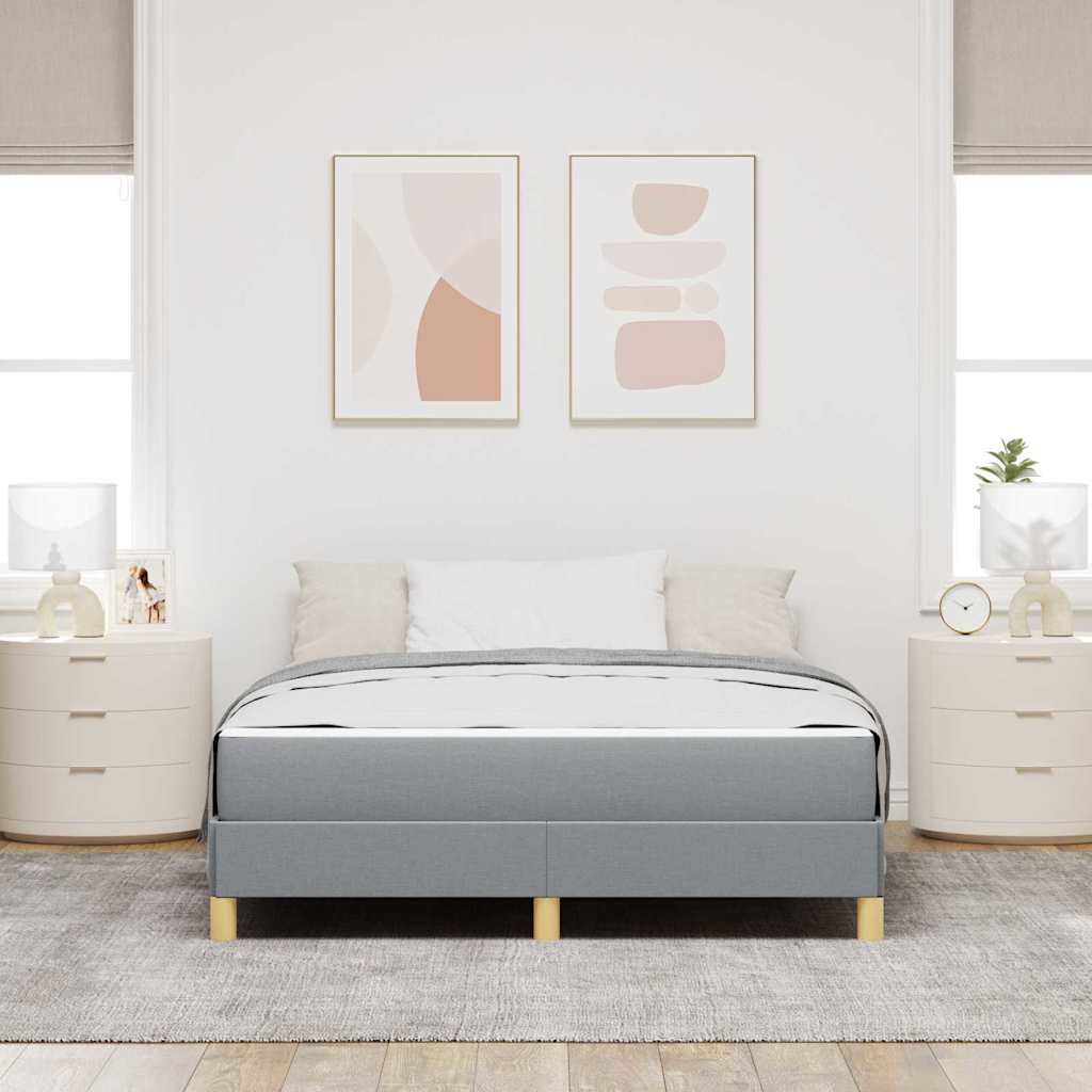 Krevet s opruga kutije Svijetlo siva 140 x 200 cm tkanina