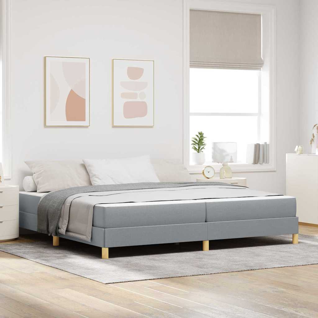 Krevet s opruga kutije Svijetlo siva 200 x 200 cm tkanina