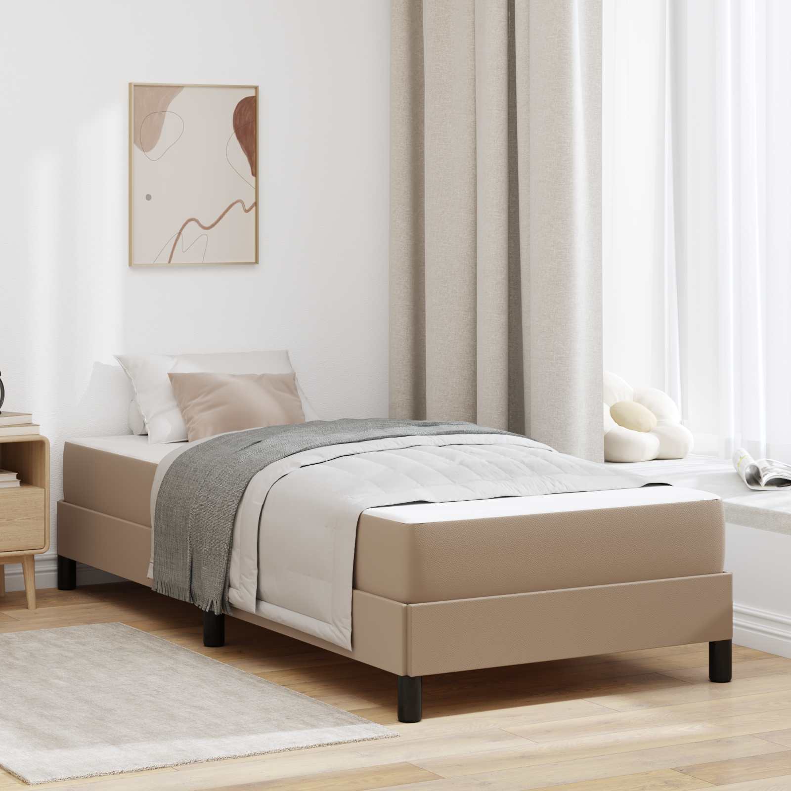 Krevetna konstrukcija Boja cappuccina 90 x 190 cm tkanina