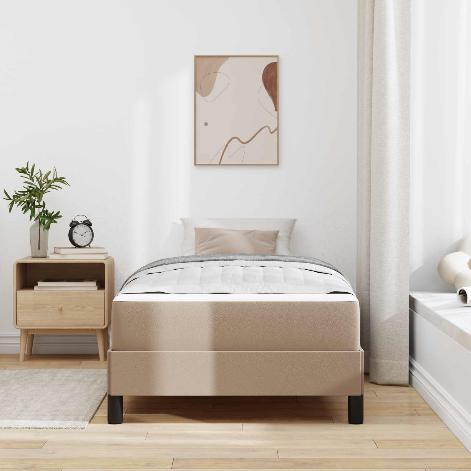 Krevetna konstrukcija Boja cappuccina 90 x 190 cm tkanina